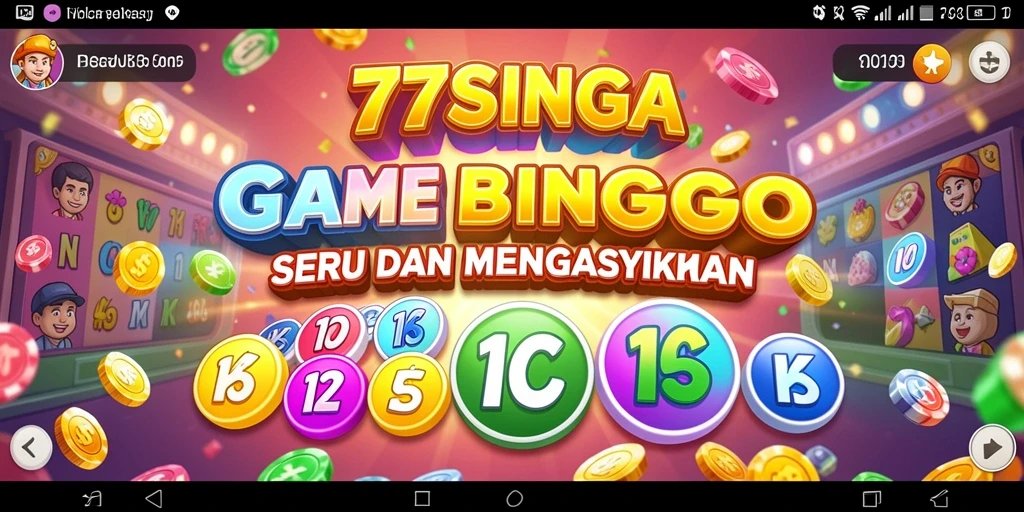 Tampilan gameplay seru dari 77SINGA dengan kartu Bingo.