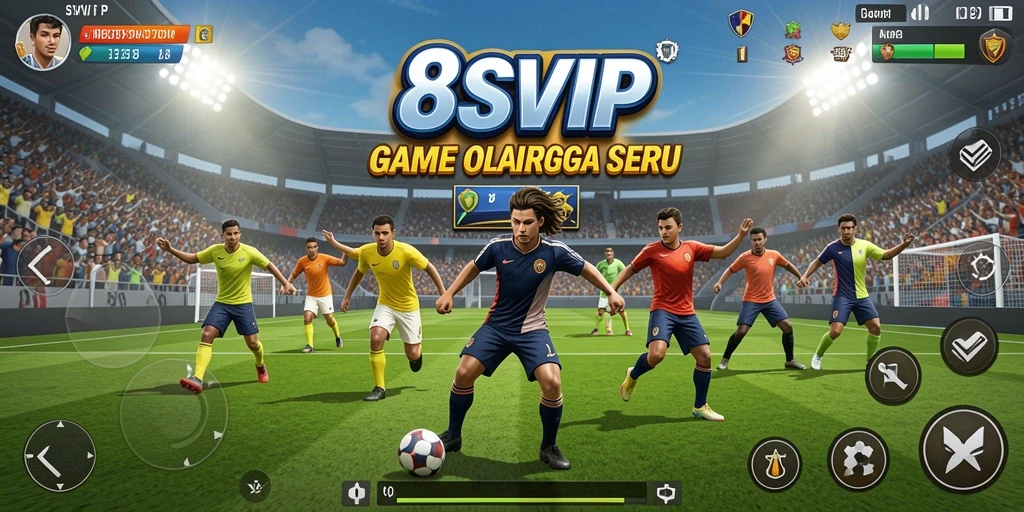 Screenshot permainan 8SVIP menampilkan aksi olahraga yang seru.