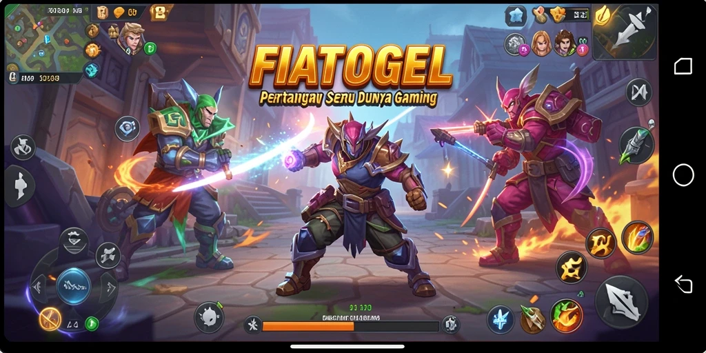 Tampilan gameplay seru dari FIATOGEL dalam pertarungan epik.