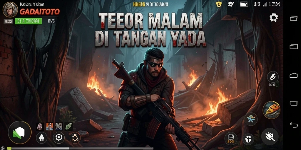 Gameplay GADAITOTO dengan suasana horor yang mencekam.