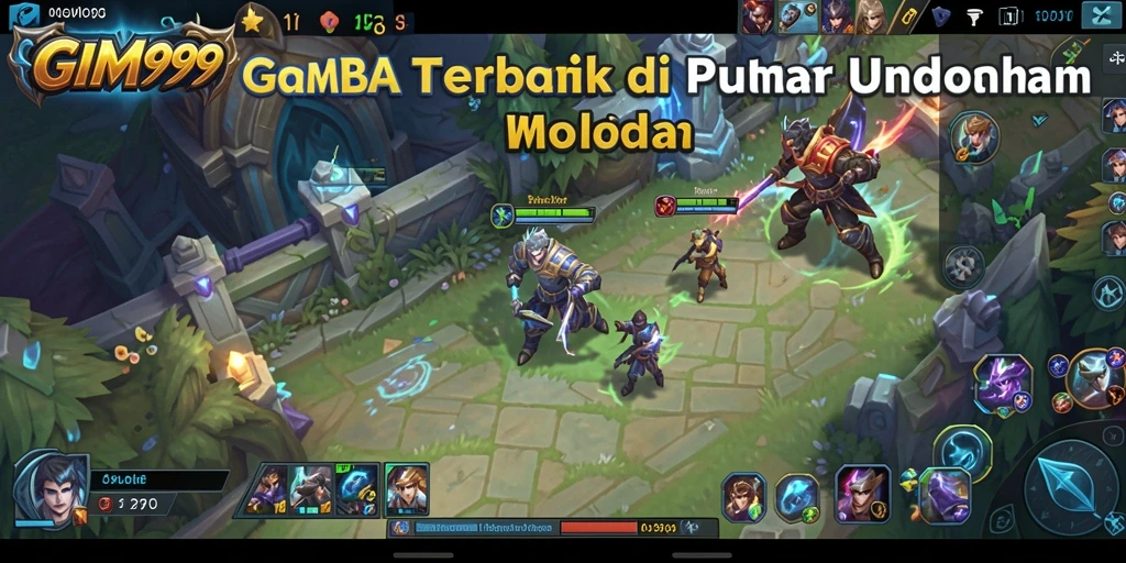 Tampilan aksi seru di GIM999 dengan strategi MOBA yang mendebarkan.
