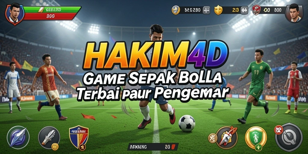 Gameplay HAKIM4D yang mendebarkan dengan aksi sepak bola seru.