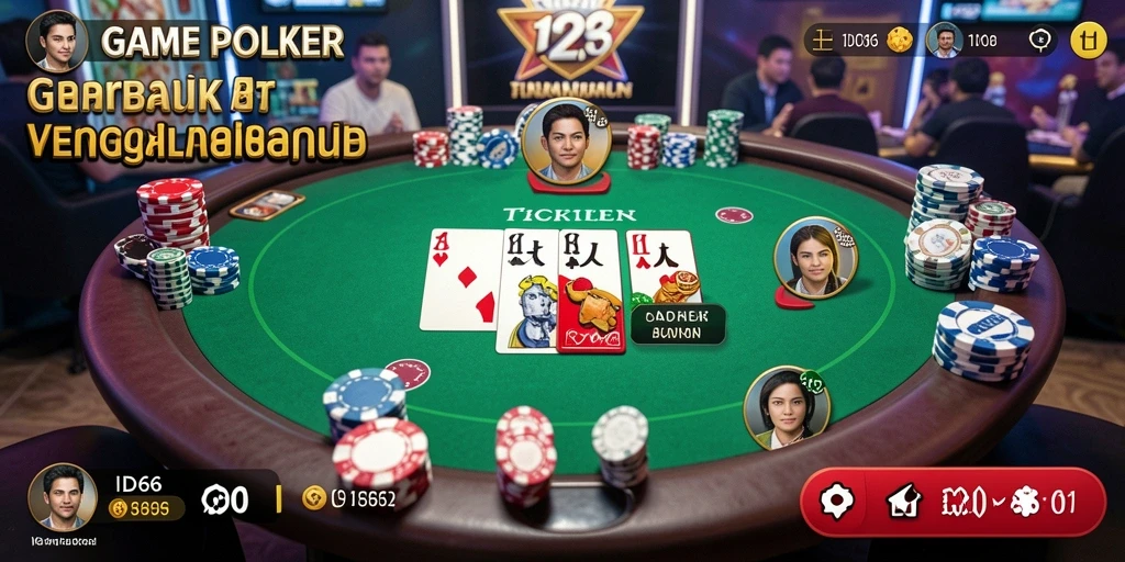 Screenshot utama ID66 menampilkan aksi mendebarkan dalam permainan Poker.