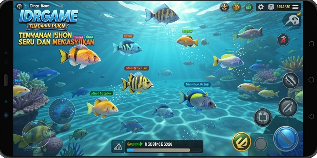 Tampilan gameplay Tembak Ikan yang penuh warna dan menarik.