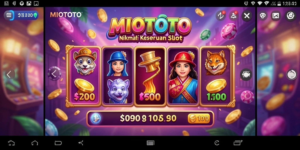Tangkapan layar gameplay MIOTOTO yang menampilkan suasana slot yang penuh warna.