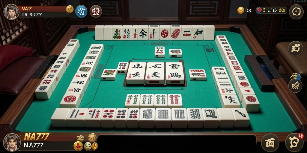 Tampilan gameplay utama NA777 yang menampilkan permainan Mahjong yang mengasyikkan.
