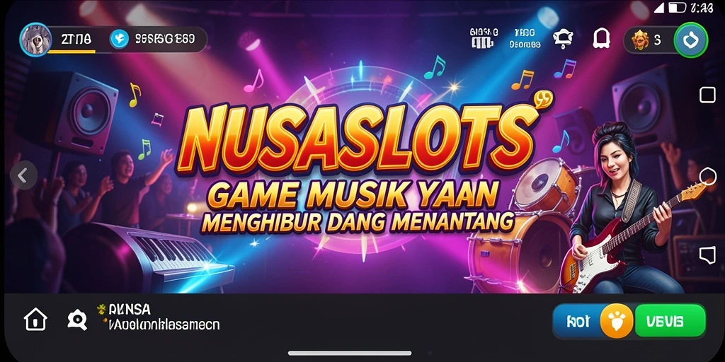 Screenshot gameplay NUSASLOTS menampilkan momen seru bermain sambil menikmati musik.