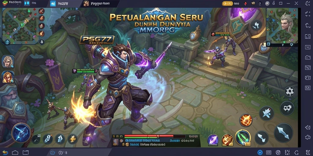 Screenshot PSG77 menunjukkan pertarungan seru dalam dunia MMORPG.