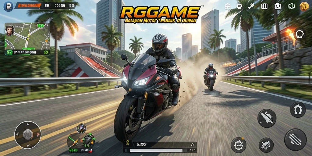 Tampilan menegangkan dari balapan motor di RPGAME.