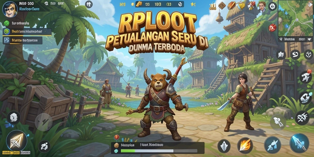 Tampilan gameplay RPLOOT yang menampilkan eksplorasi dunia terbuka.